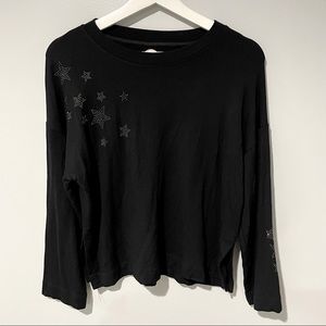 SUNDoWN by River + Sky Star Studded Sweatshirt Black